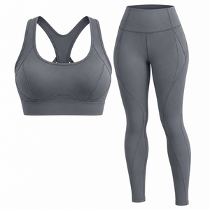 Conjunto de Yoga de 6 Piezas a Cuadros para Mujer, Ropa Deportiva con Cierre, Ajustada, Transpirable, para Atletas Femeninas - Product Image 5