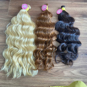 100% Extensions de cheveux humains Styles de vagues naturelles profondes à la mode Couleurs foncées Nouvelle technologie à double trame Aucune trame de peau requise #2 - Product Image 5