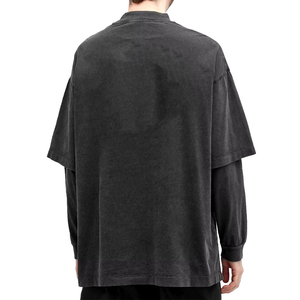 เสื้อสเวตเชิ้ตผู้ชายแขนยาวคอกลมทรงโอเวอร์ไซส์ผ้าเจอร์ซีย์คอตตอน 100% สำหรับออกกำลังกาย ขายส่ง - Product Image 5