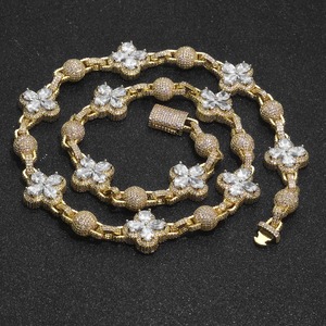 Mens hip hop moissanite emerald cut halo tennis chain iced out luxury <b>statement</b> <b>necklace</b> jewellery party wedding gift - Product Image 2