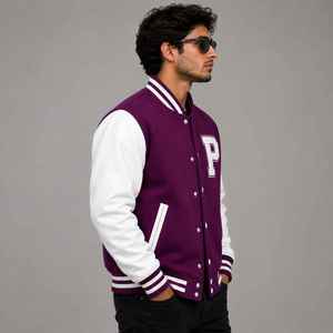 Custom <b>Black</b> Baseball Bomber Varsity <b>Jacket</b> Chenille Applique Embroidered Patches Logo Racing College <b>Jacket</b> OEM - Product Image 3