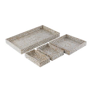 Juego de 4 bandejas de nácar para regalos, servicio de alimentos y decoración, se acepta OEM/ODM, hecho en Vietnam para venta al por mayor - Product Image 1