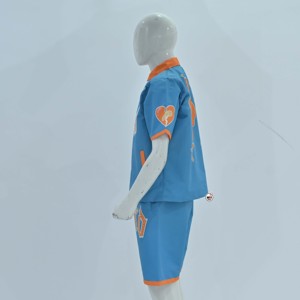 MRI Brand Mens Short Sleeves <b>Track</b> Sets Blue Orange Contrast Trim Printed Letter Custom Logo OEM Pattern Regular Fit Casual Wear - Product Image 3