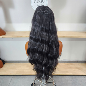 Perruque sans colle de luxe 100 % vietnamienne de 24 pouces, couleur marron personnalisée, cheveux humains bruts, produits capillaires naturels pour femmes noires - Product Image 4