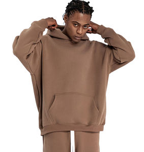 Sweat-shirts à capuche en molleton bouclette 100% coton, épais et lourds, en ramie, avec poche kangourou, décontractés, unis, amples, pour l'hiver - Product Image 3