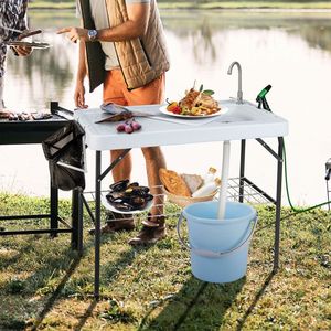 Table de nettoyage de poisson portable pour camping avec grille et robinet pour aventures de pêche en plein air - Product Image 2