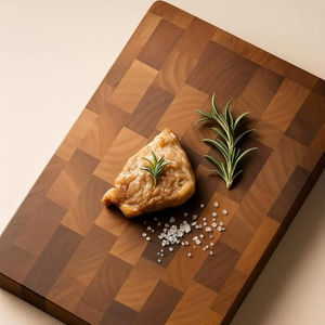 Planche à découper et plateau de service en bambou, forme rectangulaire durable, épaisseur 12 mm, passe au lave-vaisselle - Product Image 1