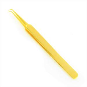 แหนบต่อขนตาเคลือบทอง ปลายเรียบละเอียด สำหรับต่อขนตา - Product Image 6