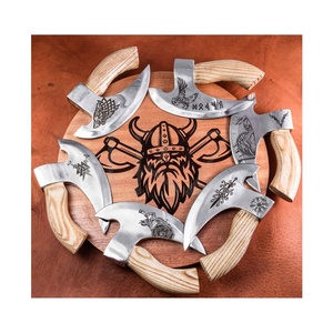 Dụng Cụ Cắt Pizza Bằng Thép Cacbon Cao Thủ Công Rìu Pizza Viking Có Khắc Theo Yêu Cầu Và Vỏ Bọc Bằng Da - Product Image 1