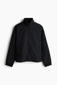 Chaqueta Bomber Negra para Hombre, Cortavientos, con Cierre de Cremallera, Estilo Casual, Cuello Alto, Material de Poliéster, para Otoño - Product Image 3