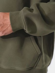 Sweat à capuche pour homme en polaire 400g, chaud pour l'hiver, style formel et décontracté, couleur unie, avec poche, teinture unie, service OEM du Bangladesh. - Product Image 5