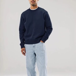 Sweat-shirt à col rond surdimensionné avec logo personnalisé, pull tricoté uni, décontracté/formel, pour homme, automne/hiver, vente en gros - Product Image 1