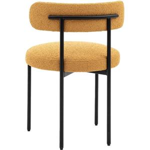 Chaise de salle à manger moderne en velours rembourrée avec structure métallique et dossier bas pour salle à manger, cave à vin, villa, hôtel, appartement - Product Image 6