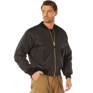 Men's Winter Bomber <b>Jacket</b> Solid Color Nylon Shell Polyester Lining Zipper Closure Windproof Casual Style <b>Thick</b> <b>Fleece</b> Wadding - Product Image 4