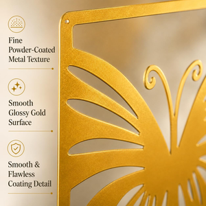 Butterfly Metal <b>Wall</b> Art Decor Modern Gold <b>Framed</b> Laser Cut <b>Design</b> for Home Interior Decoration - Product Image 4