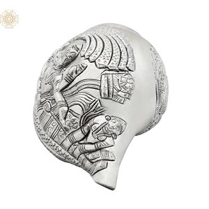 Concha Sheshshayi Vishnu de 6 pulgadas hecha a mano en latón Artículo de decoración para el hogar Hecho EN LA India - Product Image 4