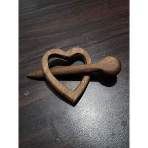 Épingle à cheveux en bois vintage faite à la main, accessoire de mode en cristal - Product Image 4