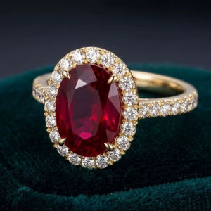 Anillo de compromiso cristiano de plata 925 chapado en oro de 14K con rubí de corte ovalado y engaste de puntas en forma de constelación, estilo minimalista, tercero. - Product Image 1