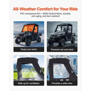 Custodia cabina porte superiori per Hisun 500/700 asse 500/700 UTV antivento impermeabile morbido finestra laterale Kit accessori esterni - Product Image 3