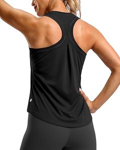 Débardeur sans manches en tricot noir pour femme, col rond, couleur unie, avec poches, en coton respirant - Product Image 2