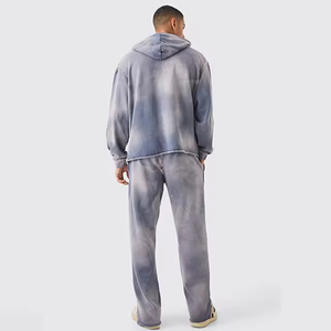 Survêtement d'hiver pour homme à prix réduit, imprimé délavé à l'acide, pour sport et entraînement, 100% coton, vente en gros - Product Image 3