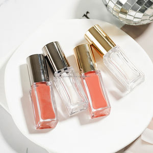 Brillant à lèvres brillant bouteille d'huile à lèvres baume à lèvres plus dodu à lèvres en gros Vegan logo personnalisé marque privée OEM paillettes rose clair - Product Image 1