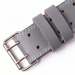 Ceinture en cuir brodée pour la taille, double boucle, robuste, pour la gym, unisexe - Product Image 2