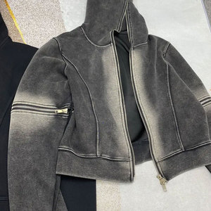 Sudadera con Capucha Corta Informal para Hombre, Sudadera Holgada de Gran Tamaño, Estilo Hip Hop Urbano, Prenda Superior para la Calle - Product Image 4