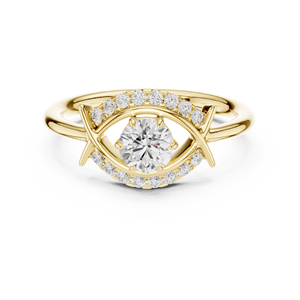 Anillo de Compromiso Solitario Minimalista para Mujer, Oro Sólido de 14K, Diamante Cultivado en Laboratorio de 0.50 Ct, Corte E, Claridad VVS VS, Certificado IGI - Product Image 5