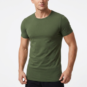 Men Cotton Polyester <b>Shirt</b> Olive Green Athletic Fit Crew Neck Short Sleeve Sportswear Custom Apparel Manufacturer - Product Image 1
