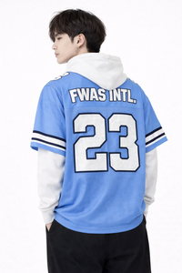 เสื้อเจอร์ซีย์อเมริกันฟุตบอลผู้ชายไซส์ใหญ่ สไตล์แฟชั่น ผ้าโพลีเอสเตอร์ตาข่าย เสื้อสตรีทแวร์กีฬา คอวี รับผลิตแบบ OEM ODM ขายส่ง - Product Image 5