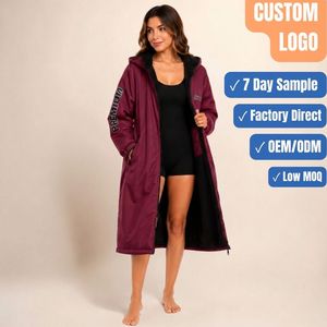 Custom Logo Sherpa Lined 300GSM Long Bench Coat Full Zip Hooded OEM ODM Wholesale - Product Image 1
