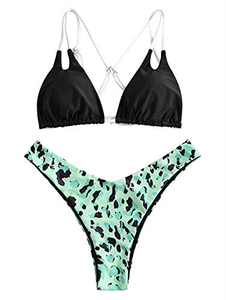 Conjunto de Bikini Texturizado Personalizado para Mujer, OEM, Marca Privada, Traje de Baño de Dos Piezas con Tiras Triangulares y Lazos Laterales, Proveedor de Trajes de Baño - Product Image 3