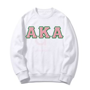 Sweat-shirt surdimensionné personnalisé Alpha Kappa Alpha rose et vert, vêtements de sororité grecque, coupe confortable et décontractée, vente en gros - Product Image 1