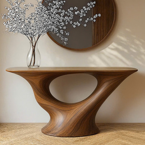 Mesa Consola Moderna de Madera Sólida, Mesa de Entrada Estrecha Hecha a Mano para Apartamento, Decoración Única para el Hogar - Product Image 2