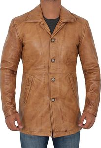 Chaquetas Largas de Cuero Genuino Elegantes a Precios de Mayoreo de Alta Calidad, Abrigos de Cuero Personalizados OEM para Hombre 2026 - Product Image 2