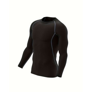 Traje Deportivo para Hombre, Camiseta de Manga Larga, Transpirable, para Correr, Baloncesto, Entrenamiento de Fútbol, Camiseta Deportiva Básica, Cuello Redondo - Product Image 3