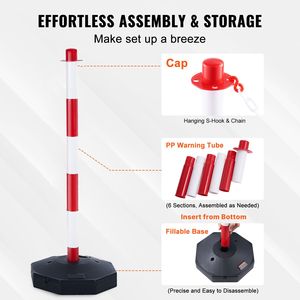 Conos Delimitadores de Tráfico Ajustables de 8 Pies con Cadena, Paquete de 2 Barreras de Seguridad Vial con Base Rellenable, Productos de Advertencia 'C' - Product Image 5
