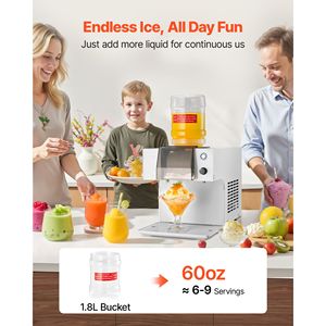 Machine à glace pilée électrique en acier inoxydable 176LBS/24H, broyeur à neige et hachoir alimentaire, machine à cornets de neige électrique - Product Image 3