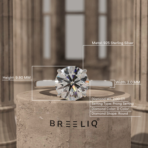 2CT Round Diamond Solitaire Engagement Ring 14K Solid Gold Classic <b>Bridal</b> Ring Custom Lab Grown Diamond Jewelry OEM ODM Supplier - Product Image 2