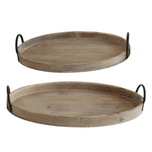 Juego de 2 bandejas de madera de diseño minimalista para decoración de interiores, para regalo, para decoración de bodas, para centro de mesa de comedor - Product Image 6