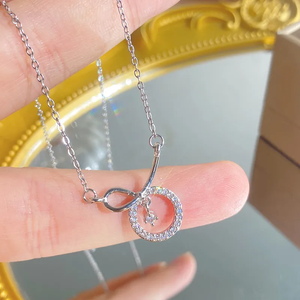 สร้อยคอทรงกลมสำหรับผู้หญิง ทำจากสแตนเลส 304 ประดับด้วยเพทายและสายโซ่เคลือบทอง 0.03µm - Product Image 3