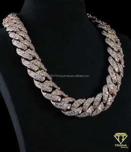 Conjunto de Cadena Cubana Premium de 22mm con Incrustaciones de Diamantes Moissanite VVS, Estilo Hip Hop, Plata de Ley 925, Collar de Lujo - Product Image 2