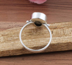 Bague en argent sterling 925 avec sertissage en labradorite naturelle, pierre précieuse à reflets bleus, bijoux classiques en turquoise véritable pour femmes, vente en gros - Product Image 6