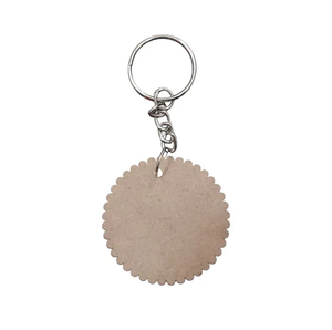 MDF Keychain Handicrafts Top Quality MDF <b>Keyring</b> Round Wooden Keychain Promotional Gift - Product Image 1