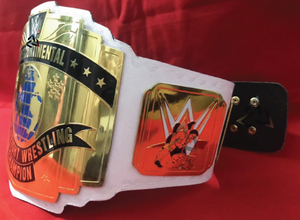 Cinturón de Campeonato Intercontinental W-W-E Personalizado de 2 mm de Latón, Talla Adulto - Placas de Metal Chapadas en Oro y Correa de Cuero - Product Image 4