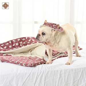 Lit pour animaux de compagnie épais tricoté chat grotte luxe chiot 2 en 1 - Product Image 2