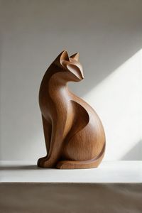 Escultura de zorro de madera hecha a mano, personalizada y de estilo antiguo, figura de animal, decoración moderna para mesa, para el hogar, hotel, villa, entrada, regalo de inauguración. - Product Image 3