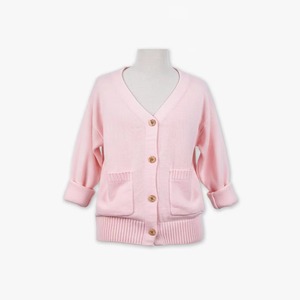 Cárdigan de Punto Trenzado para Mujer, Estilo Vietnamita, Simple, ODM, con 4 Botones, Bolsillos, Cuello en V, Color Sólido, 100% Acrílico, Antiarrugas - Product Image 1