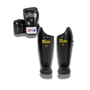 Set de Sparring Fairtex SP8, Guantes Negros y Protectores de Tibia, Guantes de Boxeo Tailandés para Entrenamiento de Artes Marciales, Kit de Boxeo Personalizado - Product Image 5
